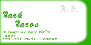 mark maros business card